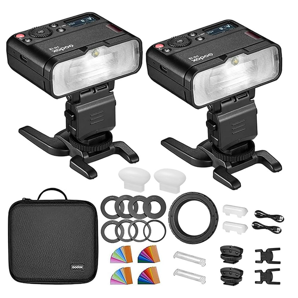 Godox MF12 K2 Makro Flaş Difüzörlü İkili Set + XPRO-S TTL Sony Tetikleyici