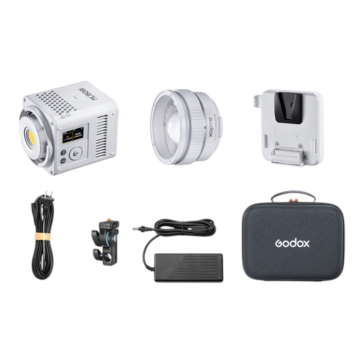 Godox ML150Bi Taşınabilir 150W Bi-Color COB LED Video Işığı (2800K-6500K / V-Mount Plaka ve ML-Z Lensli Kit)