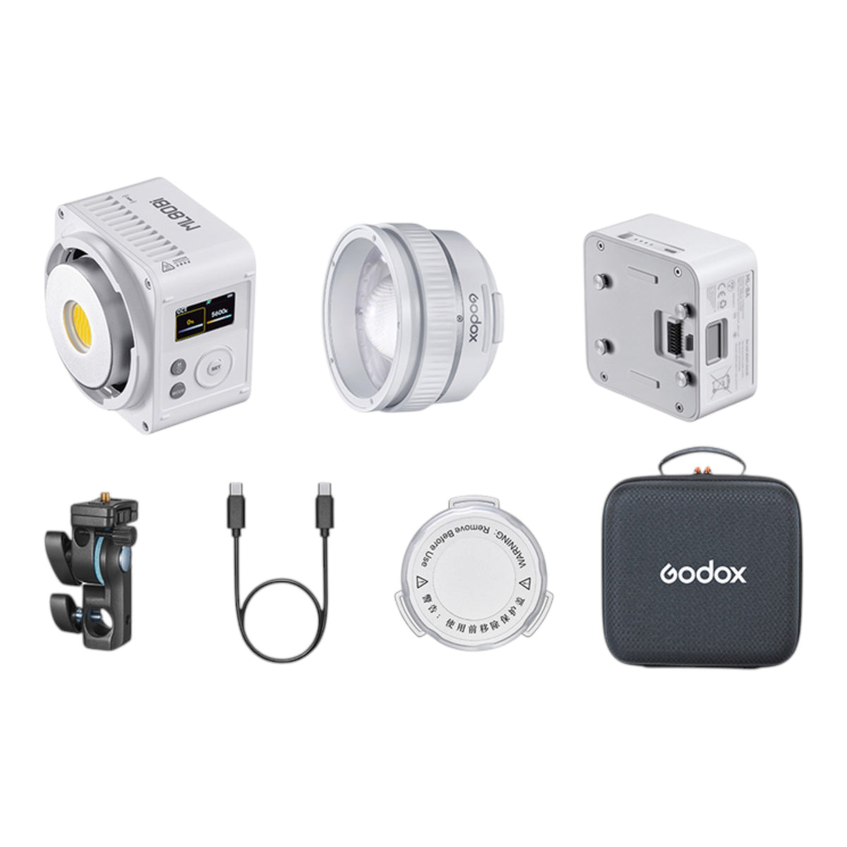 Godox ML80Bi Taşınabilir Bi-Color Bataryalı COB LED Video Işığı (2800K-6500K / ML-BA Bataryalı Kit)