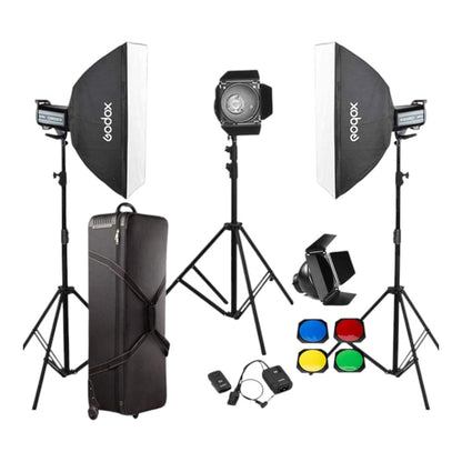 Godox QS600 II W/S 3-Pack Studio Flash SoftBox Kit (600 Watt)