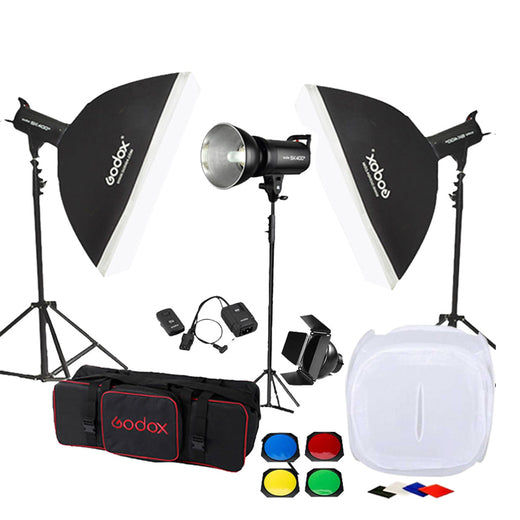 Godox SK400 3'lü Paraflaş Set + Çekim Çadırı 80x80cm