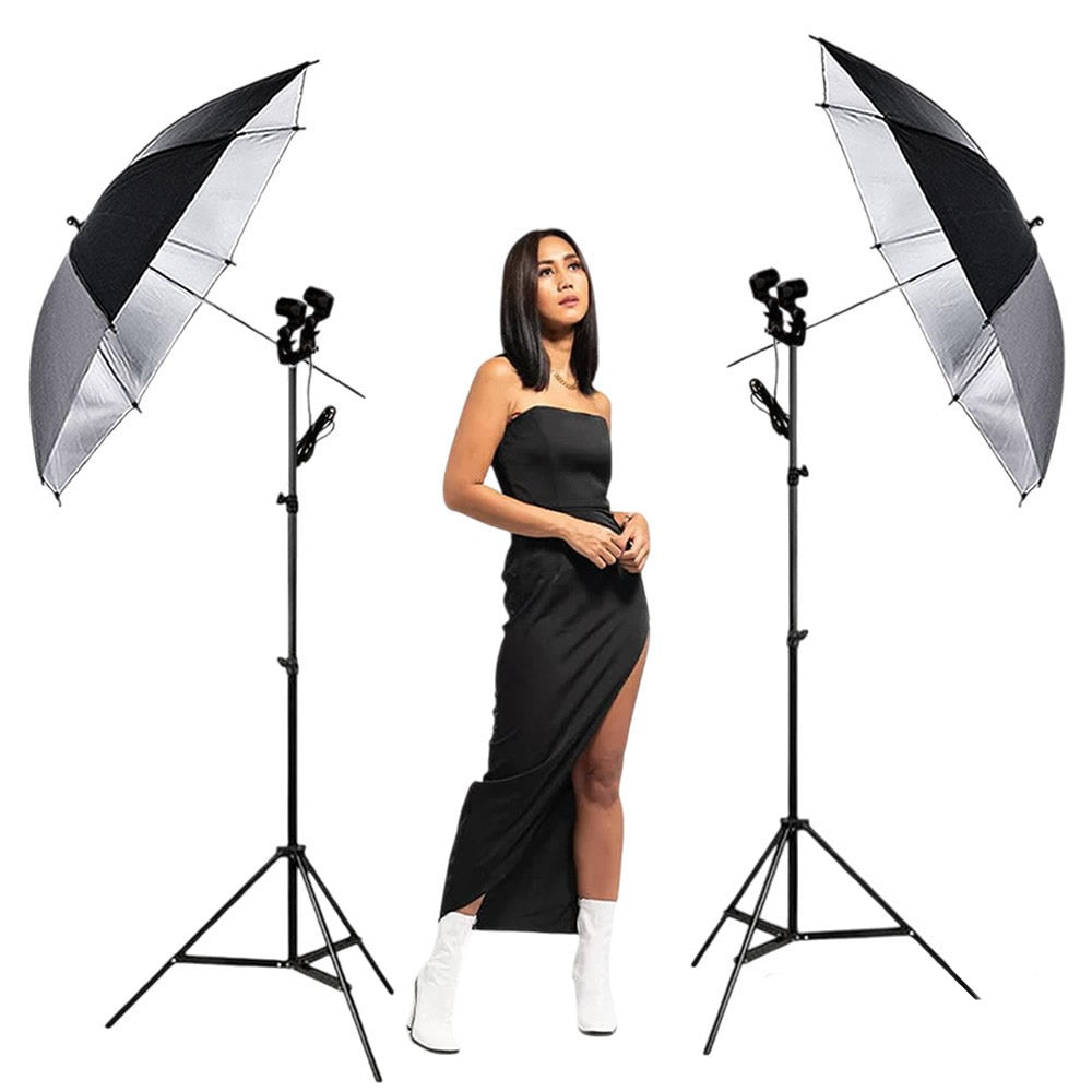 Godox UB-002 40inç 101cm Gümüş Şemsiye Çift Duylu İkili Set Bundle