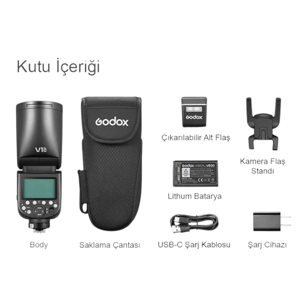 Godox V1 Pro Canon Uyumlu Yuvarlak Kafa Tepe Flaşı