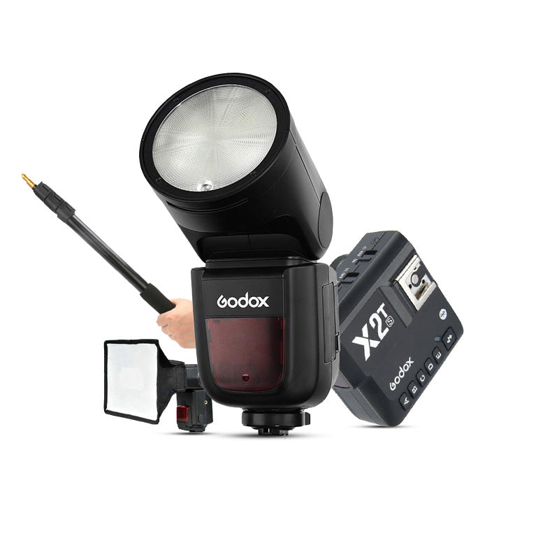 Godox V1 Sony Flaş Kit (Yuvarlak Kafa) FULL Set