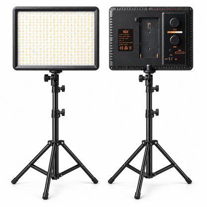GDX PL500C II Tekli Set Bi-Color Tasinabilir LED Video Panel Isigi (2700K-6500K, 500 LED, 8 FX Sahne Efekti, DC ve Batarya Destekli)