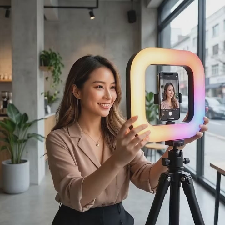 Videoyu yükle: GDX PHN-20W RGB Led Video Işığı Sabitleyici Stabilizatörlü Vlog Rig Telefon Işık Seti