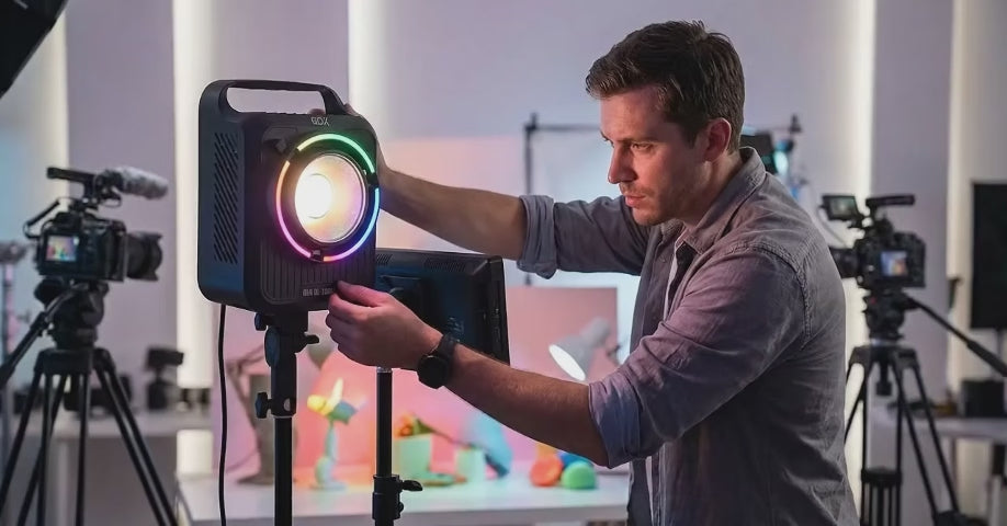 GDX ML-200R II 200W RGBWY LED Fotoğraf ve Video Işığı 2700K-6500K Profesyonel Bowens Mount Sürekli Işık Ünitesi