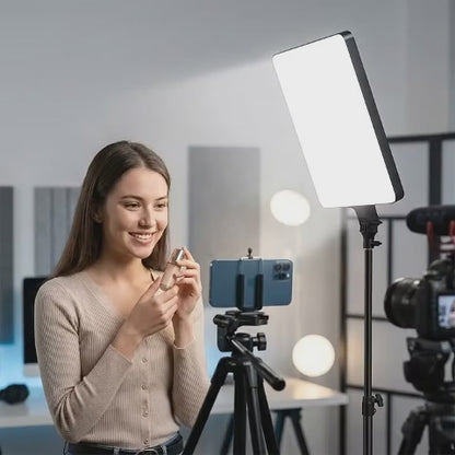 GDX P300TS 80W BiColor LED Panel Video Tekli Işık Seti 200cm Işık Ayaklı Uzaktan Kumandalı